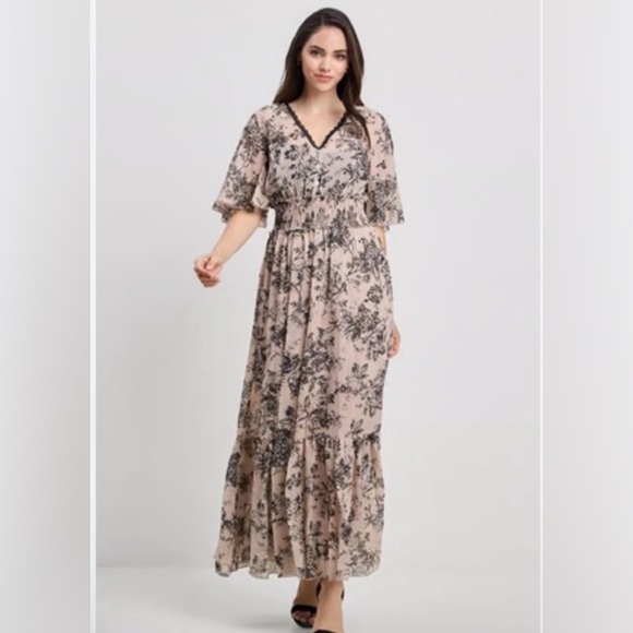 Kate And Lily Dresses & Skirts - Kate and Lily Floral Maxi Dress Lace Trim Bohemian Tiered Plus Size 18W Romantic